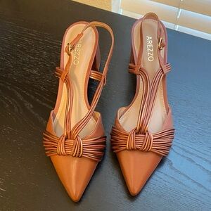 Arezzo Women's Tan Slingback Heels